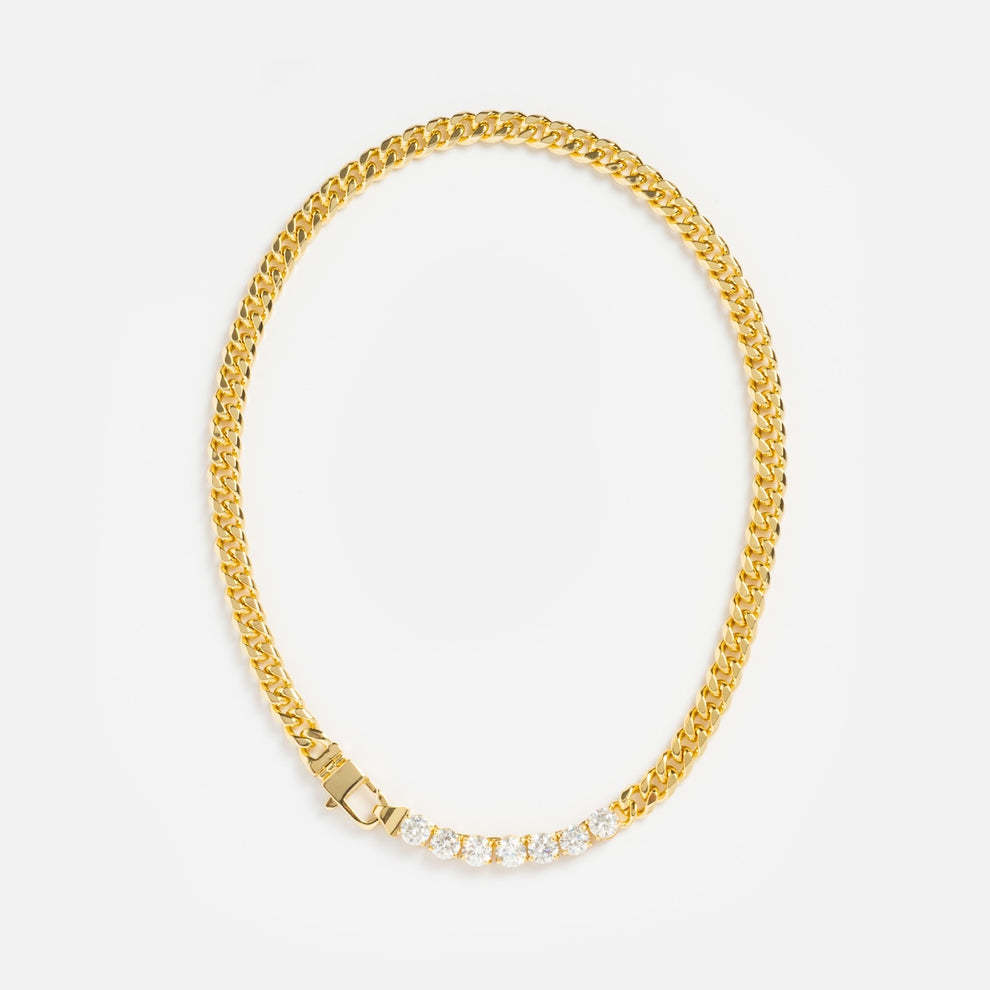 Copper Color-Preserving Hip-Hop Personality Trend With Diamond Short Necklace Blogger With The Same Jewelry