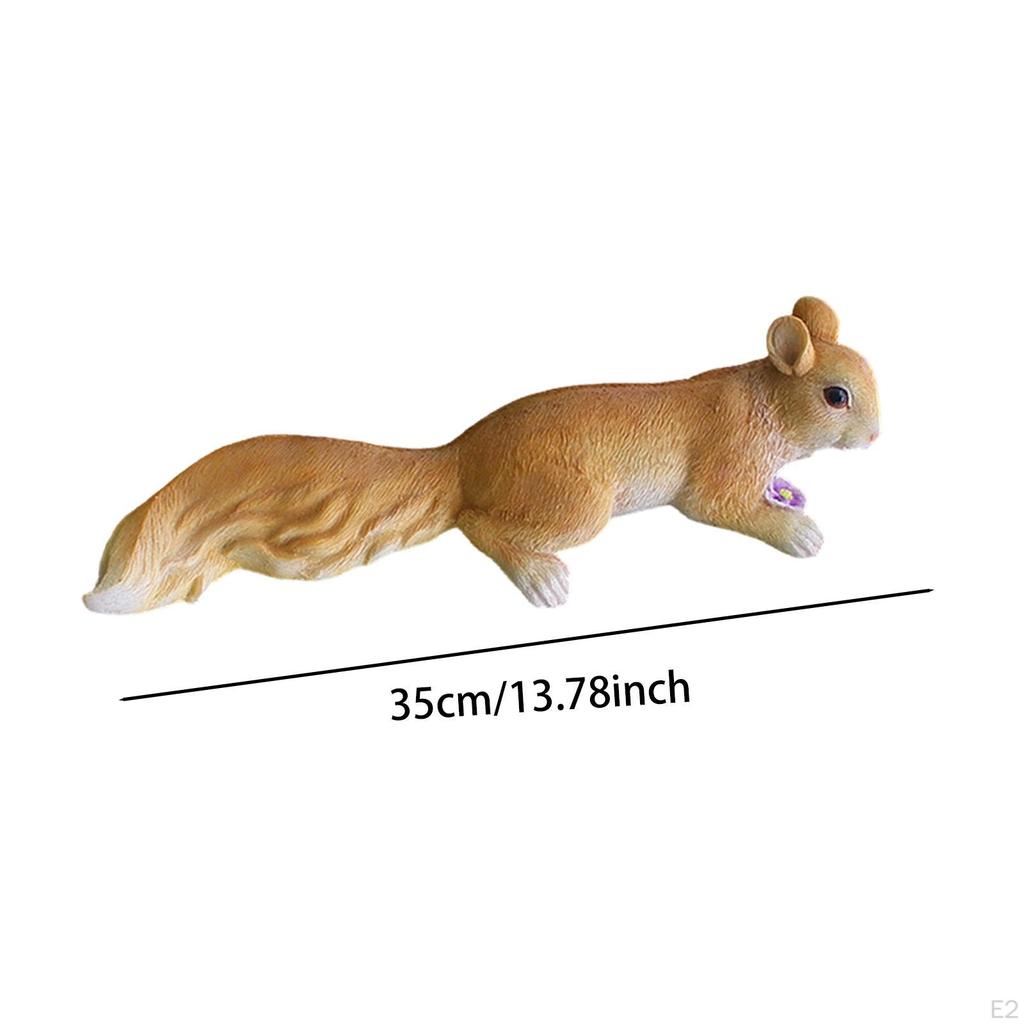 Squirrel Statue Figurine Resin Animal Ornament Garden Accessory Creative Hanging Easy to Install
