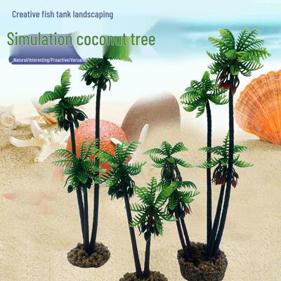 Coconut Tree Aquarium Decoration: Large, Medium, Small Fish Tank Ornaments for Landscaping and Interior Decor.