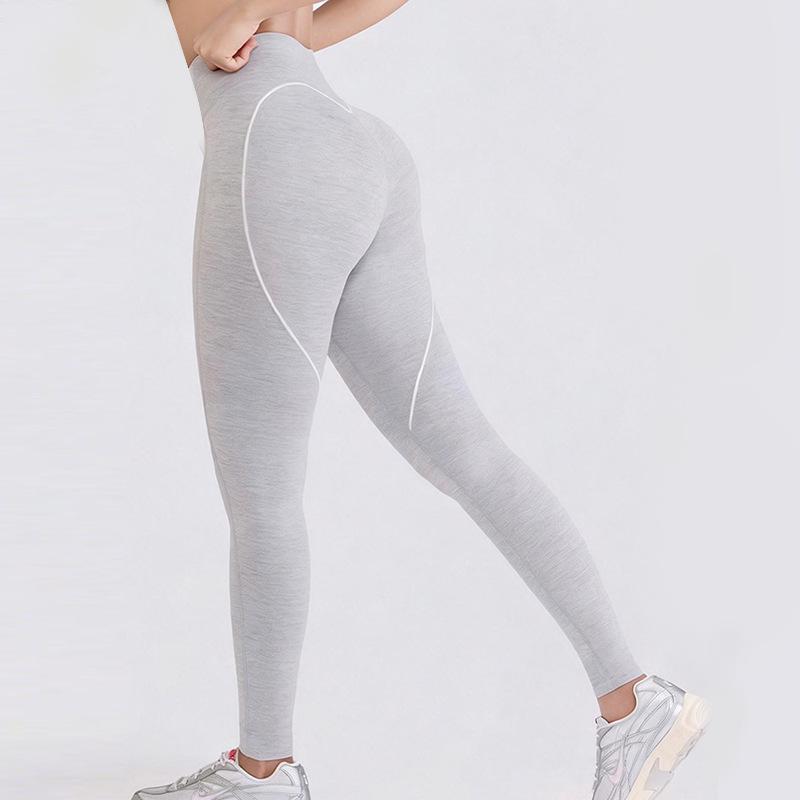 

2026 Spring/Summer Women s Heart Pattern Anti-Chafe Cropped Yoga Pants for Fitness Large