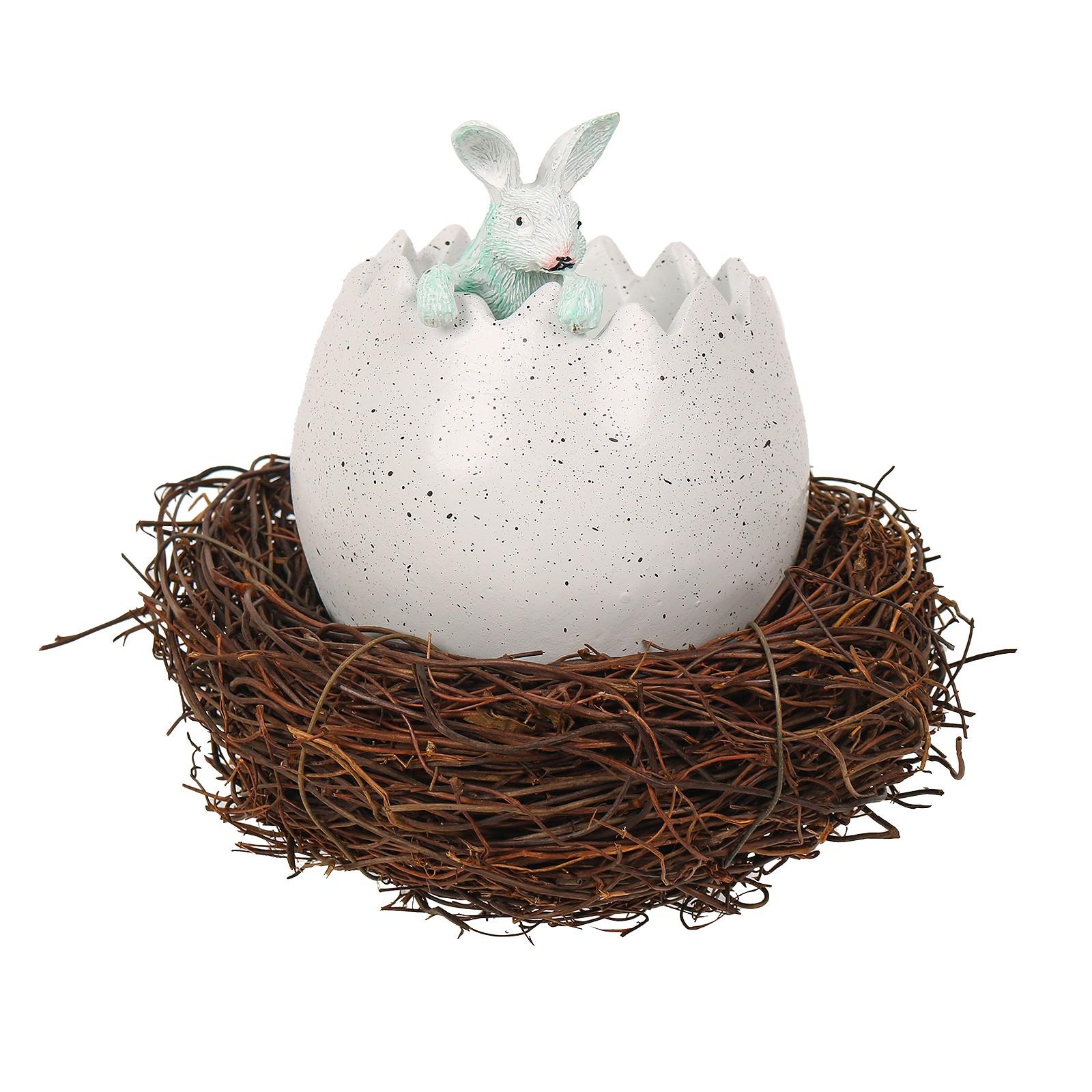 

Милый кролик, ломающий ракушку, смоляные украшения для дома, украшения своими руками One Size