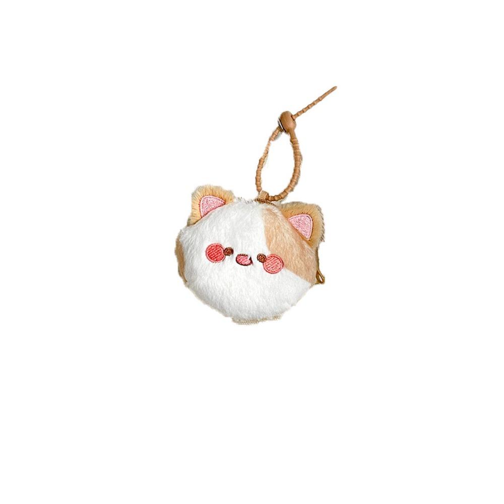 

Data Cable Storage Bag Cartoon Wallet Zipper Plush Earphone Bag Funny Cat Coin Purse Gifts белый/коричневый