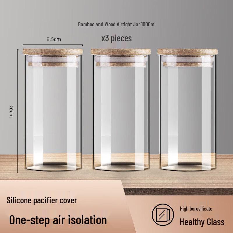 Food-Grade Tea Storage Jars with Lids (3-Pack)