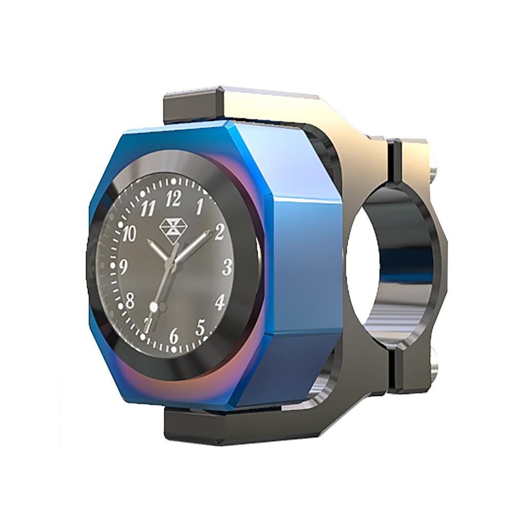 High Quality CNC Aluminum Alloy 4Color 22-28mm Adjustable Motorcycle Waterproof Luminous Handlebar Mount Clock