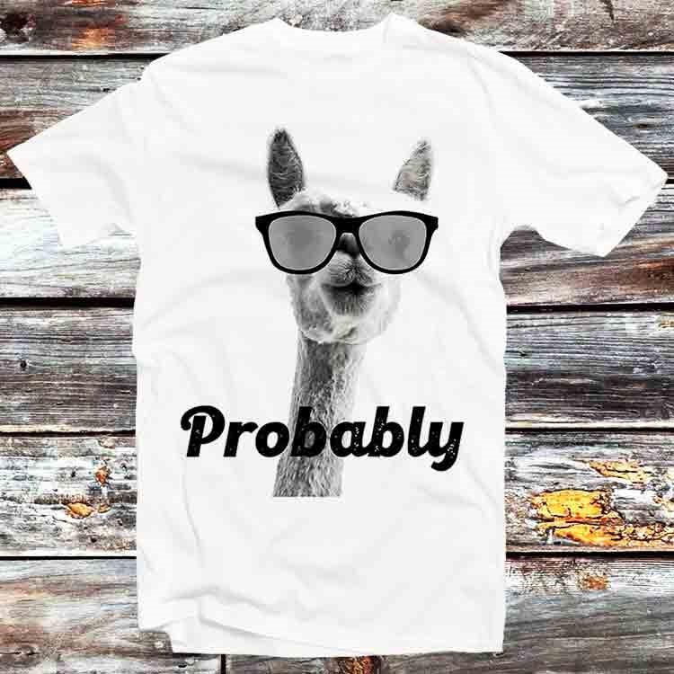 

Probably Llama Alpaca Sunglasses T Shirt B1162 L