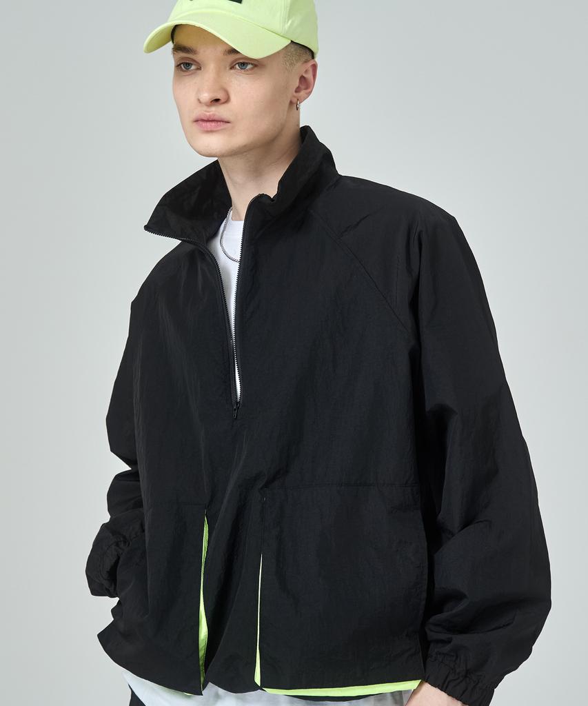Gostreet 3D Pocket High-Neck Anorak Black