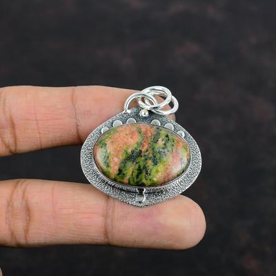 Unakite Pendant Handmade Gemstone Jewelry 925 Sterling Silver Pendant Stylish Pendant Unakite Jewelry Gifts For Friend Healing Stone Pendant
