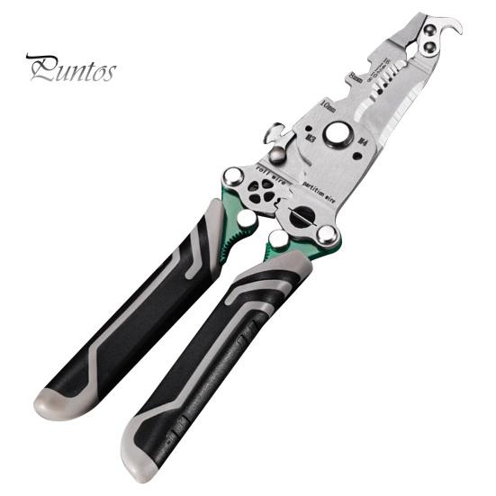 

8-в-1 складной инструмент для зачистки проводов, многофункциональные клещи для зачистки проводов, щипцы для обжима, эргономичная ручка, портативные электрические клещи для резки кабеля чёрный