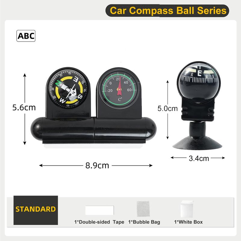 Outdoor Adjustable Navigation Dashboard Compass Level For Car Auto Cycling Hiking Direction Pointing Guide Ball Shaped Compass