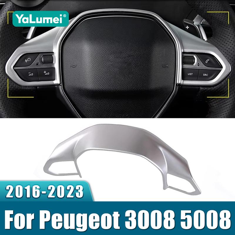For Peugeot 3008 5008 GT 2017 2018 3008GT 5008GT Car Steering Wheel Button Trim Cover Accessories