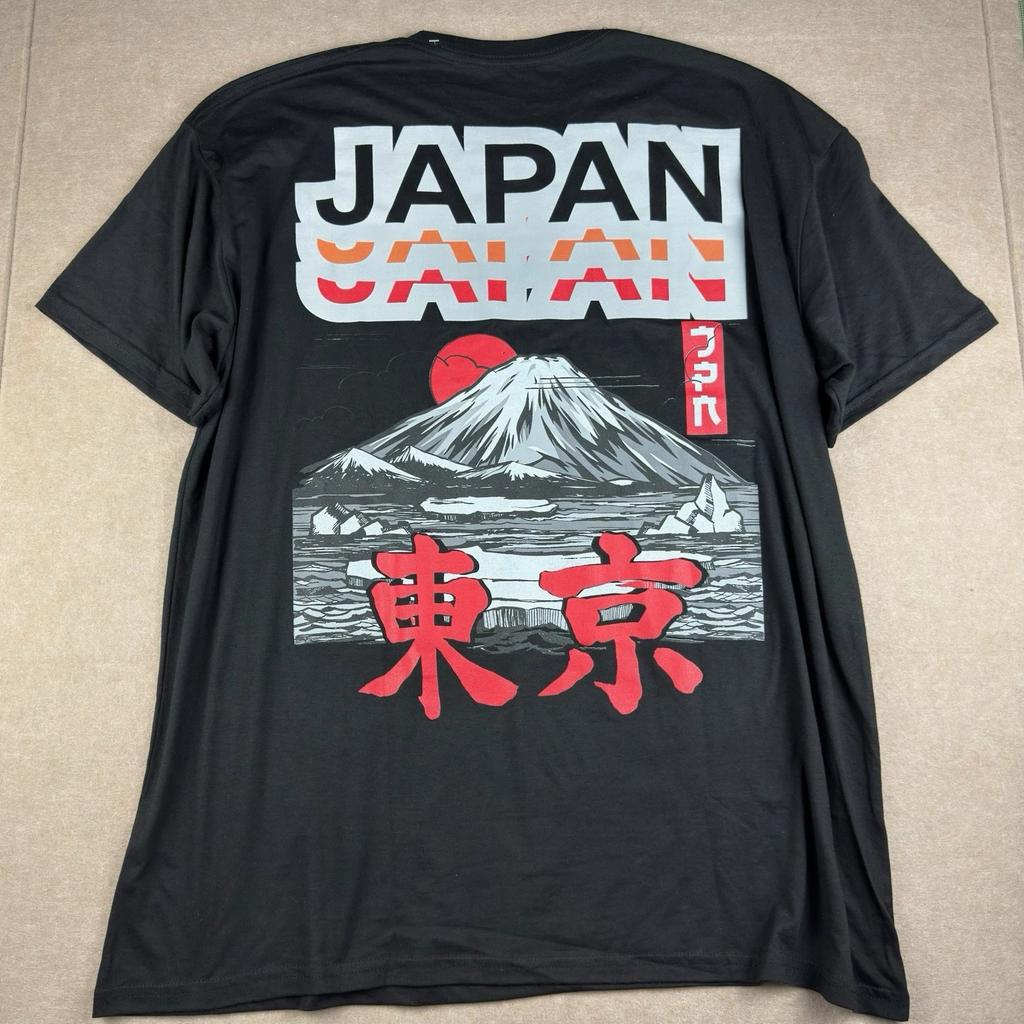 RGSTR Tokyo Japan Mt Fuji Tee 2XL Black Red Sun JDM Kanji Graphic Car Shirt