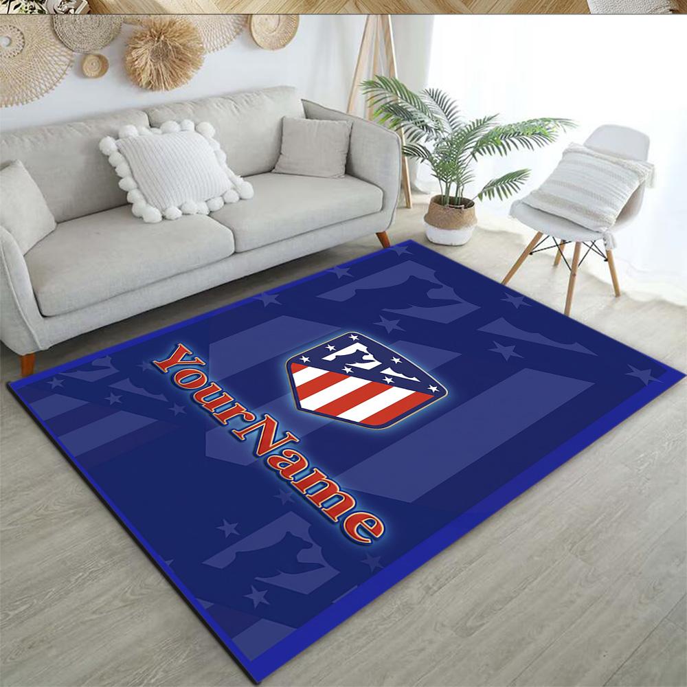 Atletico Madrid Personalized Text Floor Rug Office Rug Suitable for Entryway Balcony Kitchen Playrooms Anti-slip Rug Office home decor