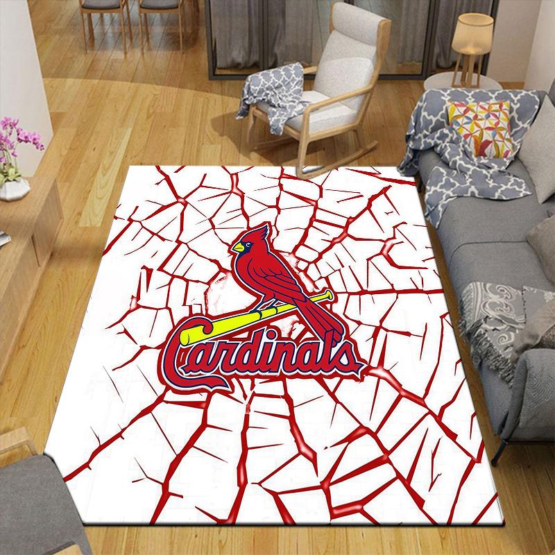 St.Louis Cardinals Flannel Pattern Square Carpet,Area Rug,Carpet Rug for Living Room Bedroom Sofa Playroom Decor,Non-slip Floor Mat