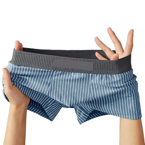 Pánské boxerské spodní prádlo Středně vyvýšený pruhovaný potisk Patchwork Barva Tenké šortky Kalhotky Rychleschnoucí U-konvexní kalhotky