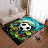 Colorful Soccer Ball Pattern Carpet with Floral Design for Home Decor Suitable for Use As an Anti-slip for Living Room Bedroom Sofas
