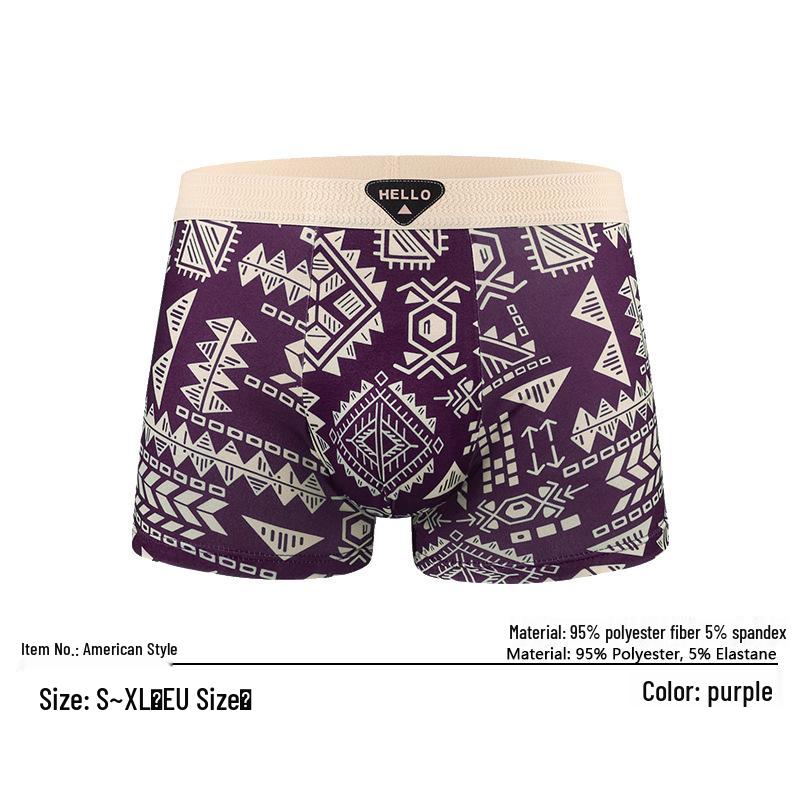 American Retro Summer Boxer Briefs: Skin-Friendly, Breathable, Comfortable Youth Men's Underwear