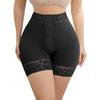 High Waist Front Hook and Eye Shaping Shorts Tummy Control Compression Lace Trim Shapewear Underwear for Women