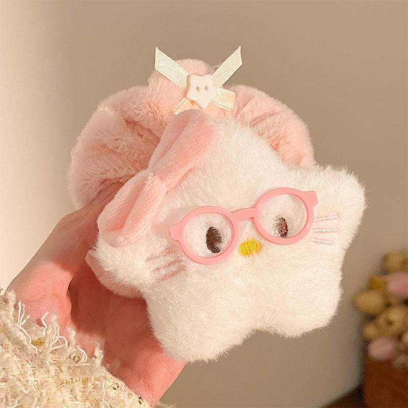 Creative Cartoon Plush Doll Large Intestine Hair Band Diy Handmade Bow Ponytail Headrope Boutique High Elastic Rubber Band