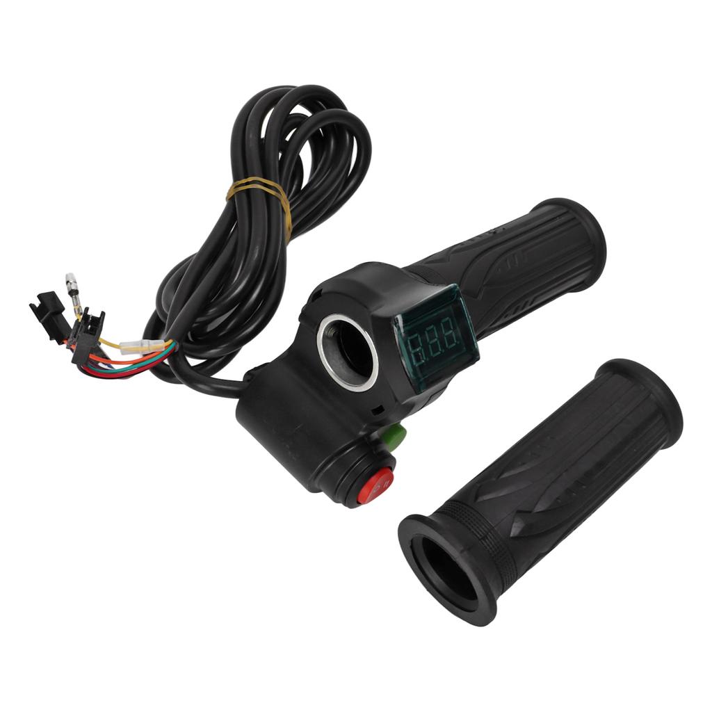 1Pair Handlebar Throttle Twist Grip Twist Throttle Accelerator Handle Grip with Red Font Display