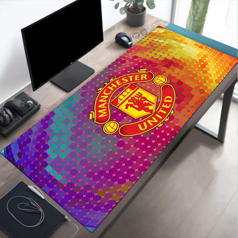Tappetino per mouse con stemma del Manchester United, Tappetino per mouse, Tappetino per mouse da gioco, Tappetino per tastiera, Decorazione da scrivania per computer portatile, Regalo per fan, Regalo di compleanno