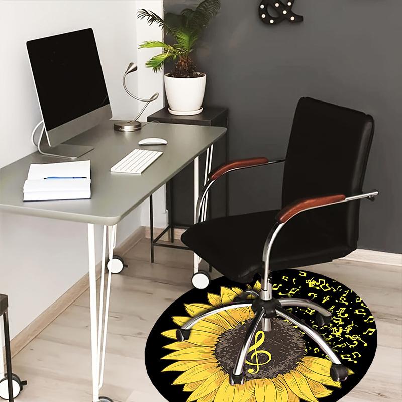

1pc Office Carpet Chair Mats Sunflower Music Notes Artwork Perfect for Decorating Office Chairss, Or Bedrooms.YDT469 80cm by 80cm