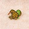Kiwi Bird Enamel Lapel Pin Artistic Textured Zinc Alloy Brooch for Sweater Coat Casual Daily Wear Jewelry Accessory