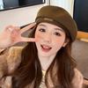 Retro Solid Color Beret Hat For Women Autumn Spring British Style Cotton Octagonal Newsboy Cap All-match Painter Artist Hats