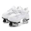 2025 New Dual-purpose Roller Skating Deformation Shoes Double Row Roller Skating Shoes Modified Version Four-wheel Running Shoes