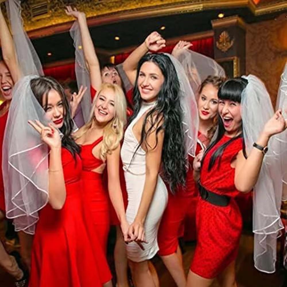 Bridal Veil Women's Simple Tulle Short Wedding Veil Satin Edge With Comb for Wedding Bachelorette Party