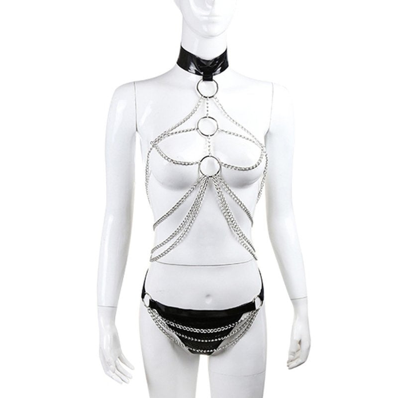 Ensemble Harnais String Multi Chains - KinkHarness - Harnais Femme