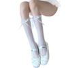 Lolita Bow Socks Lace Calf Socks Japanese Bow Hollow Tube Stacking Socks Jk