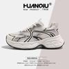 Global thick-soled rice gray dad shoes women's KMXAX8270 summer new heightening breathable casual sports shoes women