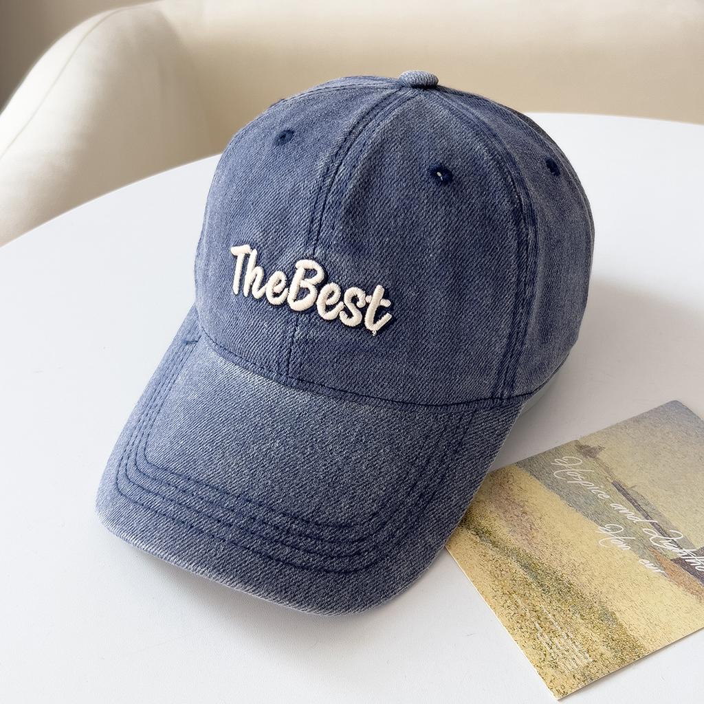 Spring and Autumn New Soft Top Hat Women's Fashion Letter Embroidery Shade Baseball Cap Washed Versatile Cap Men