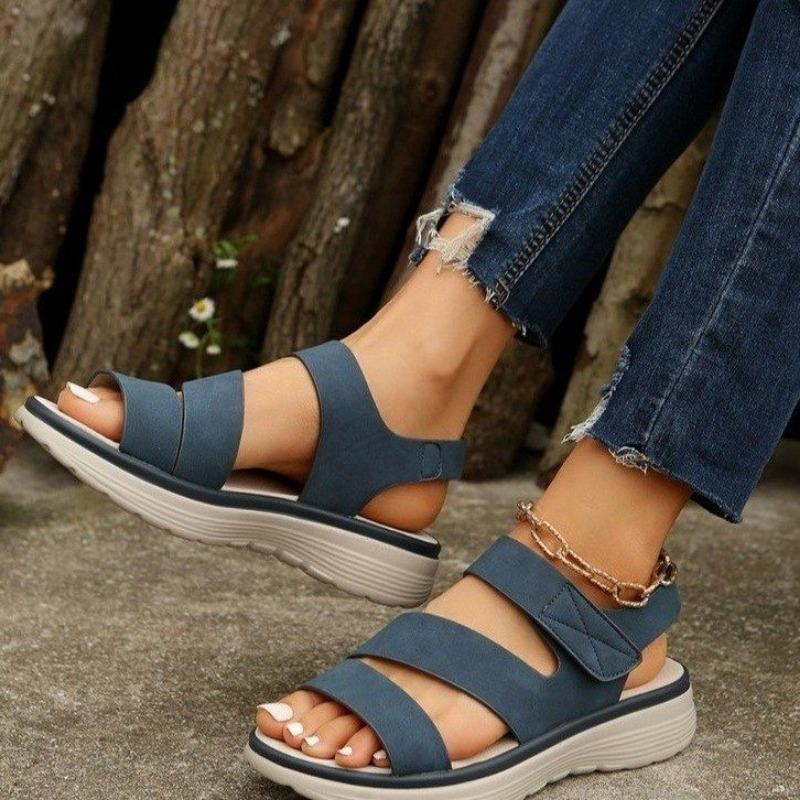 

Спортивные сандалии большого размера женские летние новые модные сандалии на липучке женские 43 темно-синий