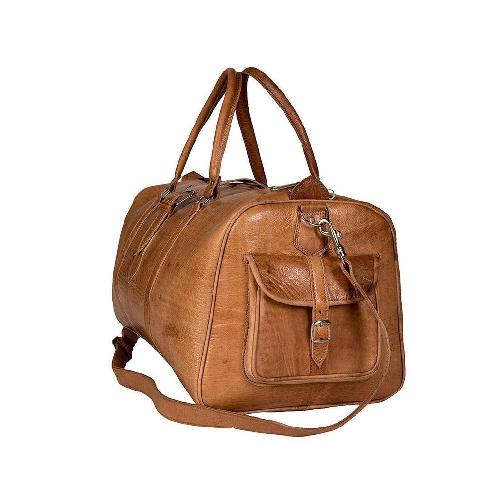 Real Goat Leather Large Travel Hand Luggage Duffel Gym Bag Holdall Weekend