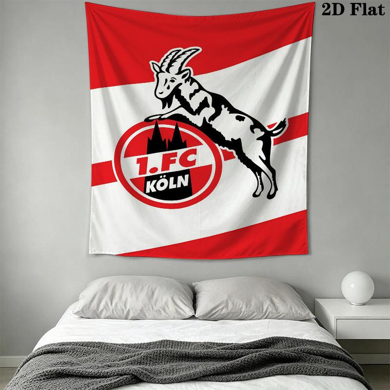 FC KÖLN Wall Tapestry Aesthetic Wall Hanging Printed Fabric Blanket Decorative Tapestries for Bedroom Living Room Home Decor