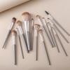 First Meeting 14-Piece Makeup Brush Set: Includes Loose Powder, Eyeshadow, Foundation, and Concealer Brushes with Soft Bristles.