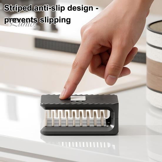 Kitchen Cutter Cleaner Double Sided Scrubber, Wall Mount with Adhesive Backing Design, Hands Cleaning Tool Free Tool, for Fruit Western-Style