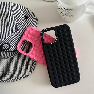 Custodia in Silicone Liquido con Rivetti per iPhone 16 15 14 Plus 13 12 Pro Max Tocco Setoso Colore Solido Antiurto Protettiva Morbida