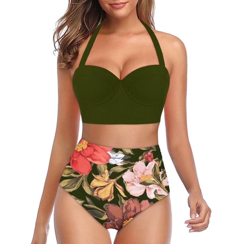 Women's Fashion Sexy Summer Sunflower Large Bikini Beach Suit Swimsuit