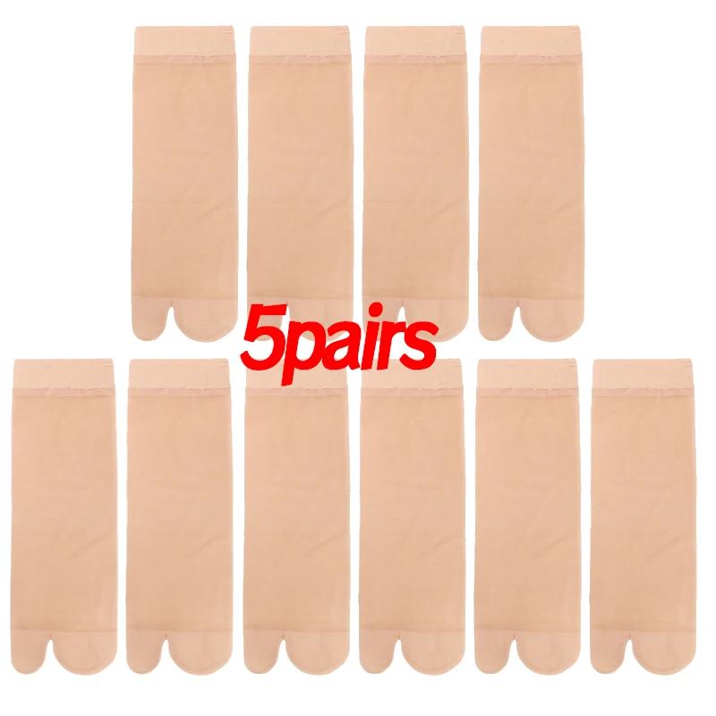 Two Toed Crystal Silk Socks Clear White Black Breathable Cool Stockings Unisex Japanese Men Women Summer Ultra-Thin Tabi Socks