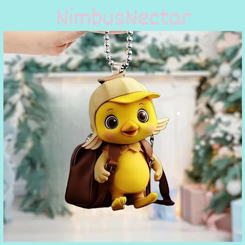 Car Pendant Decoration With Cute Yellow Duck Acrylic For Interior Car Accessory
