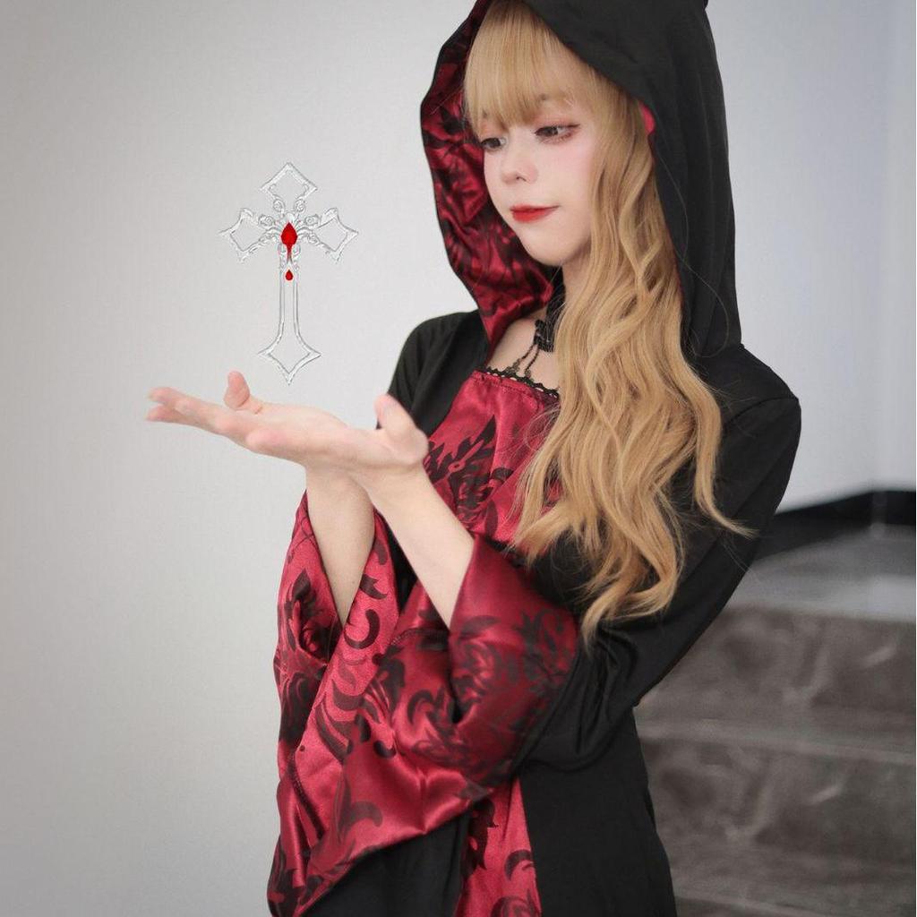 Halloween Vampir Umhang Cosplay Kostüm Zauberer Robe