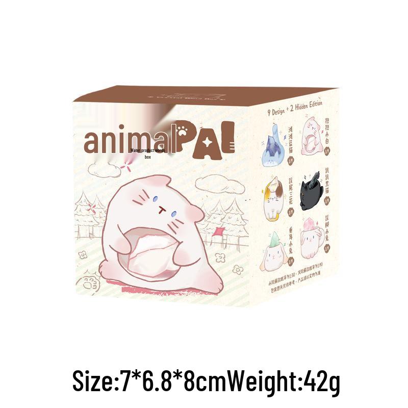 Мультяшное животное Кристальная коробка-сюрприз: Многостильная фигурка кошки, котенка, кролика - Модная настольная игрушка-украшение