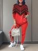 1116 New European and American Casual Versatile Fashion Animal Pattern Long-sleeve Crewneck Sweatshirt Set