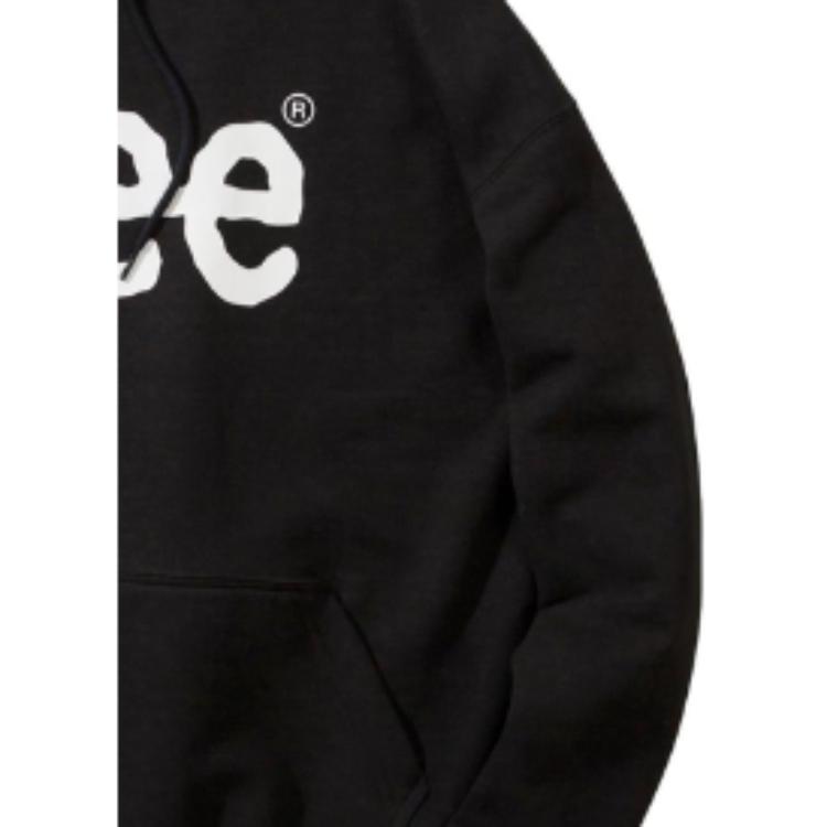 Letter Print Hooded Long Sleeve Pullover Sweatshirt Unisex sweatshirt LE2203HD01BK