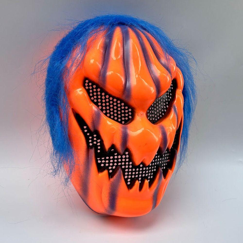 Creativity Halloween Cosplay Mask Orange Scary Ghost Headgear Pumpkin Full Face Mask  Unisex