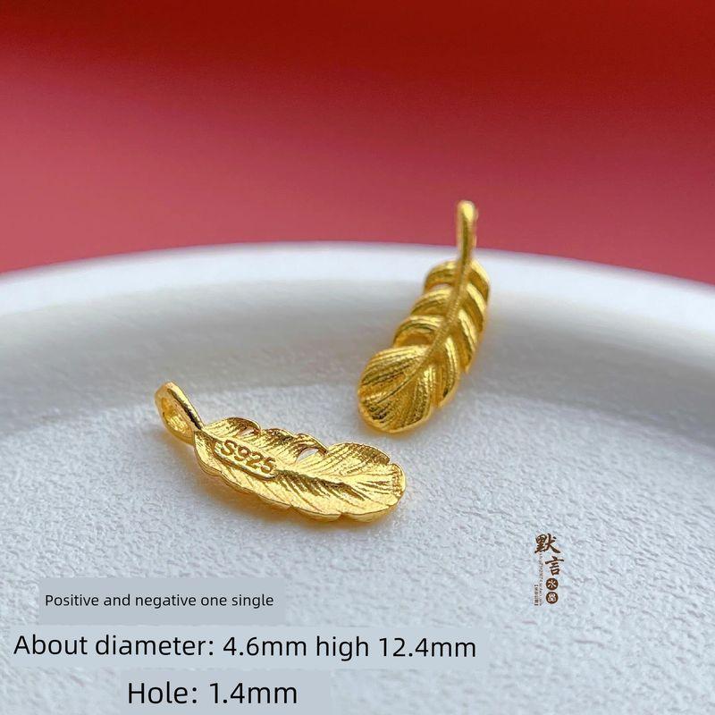 

925 Ancient Law Silver Plated Accessories Auspicious Three Treasures Pendant Coin Ingot Feather Butterfly Pendant DIY Jewelry Accessories SA241