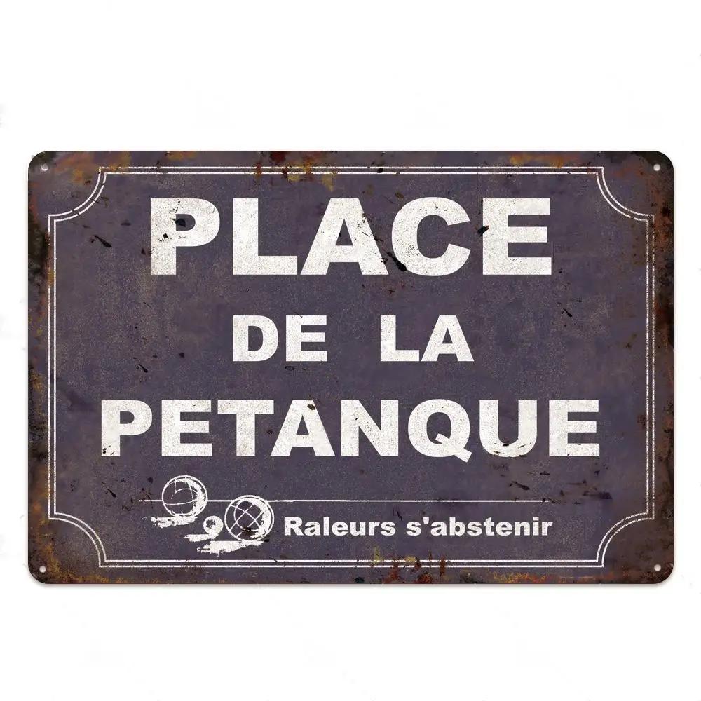 Place Plaque Metal Vintage Shabby French Text Sign Wall Tin Sign Decor For Toilet Cuisine Shop Crafts Decorative Plate Painting