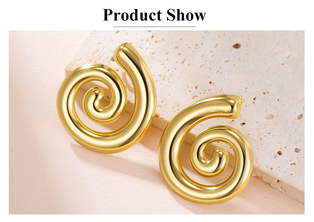 Cazador Gold Color Spiral Swirl Stud Earrings for Women Stainless Steel Geometric Earrings Trend 2026 Jewelry Birthday Gift New